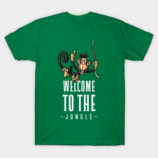 Welcome To The Jungle / Cartoon Monkey Design / Cute Cartoon Chimp / Great Gift For New Colleague / Welcome Gift T-Shirt